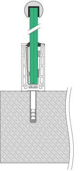 EASY GLASS PRO, Bodenprofil zur Bodenmontage, Aluminium gebürstet, 60x122mm, Länge 5000mm